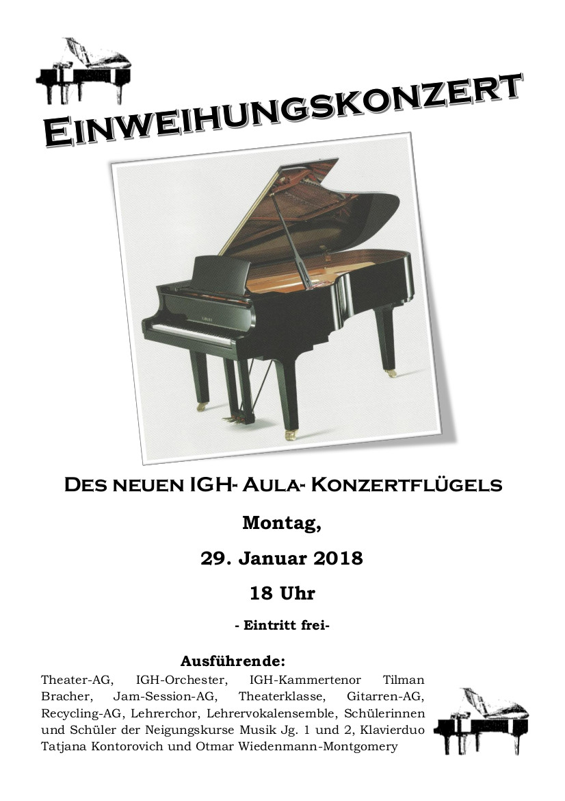 IGH Flügel Einweihungskonzert Homepage